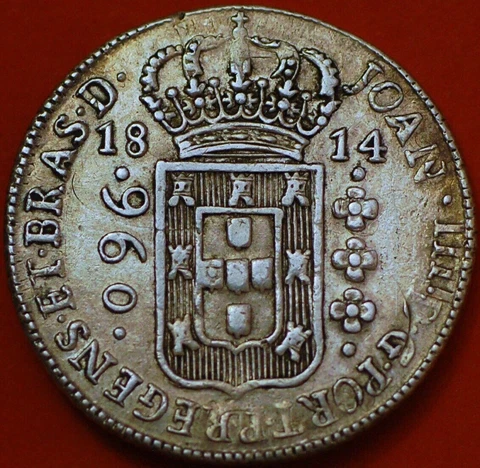 Brazil 960 Reis 1814 B Joao Prince Regent KM#307.1 Cover