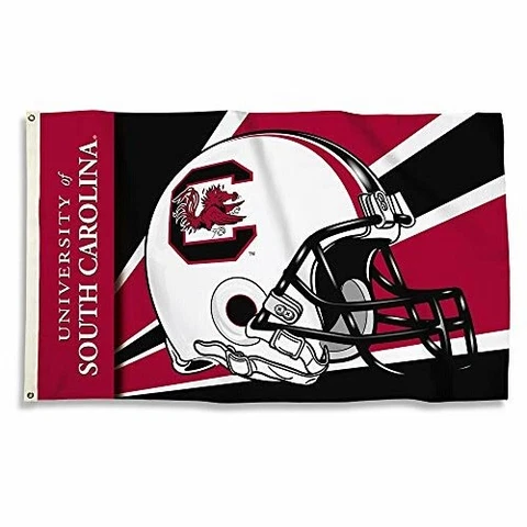 NCAA University of South Carolina Gamecocks HELMET DESIGN 3' x 5' FLAG w/Grommet Cover