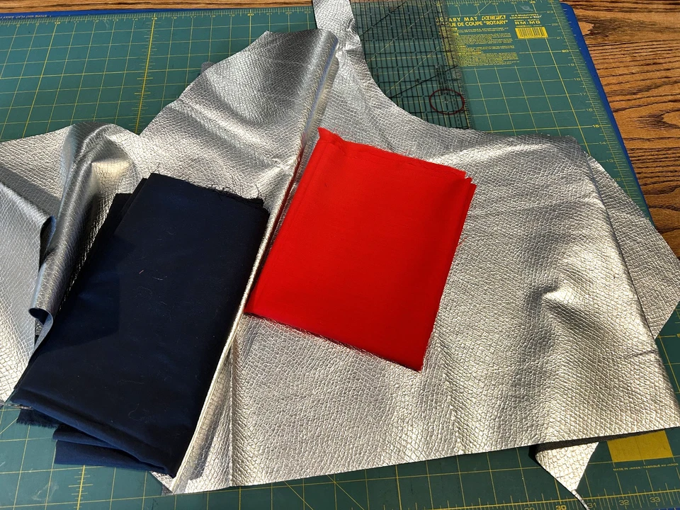3 Costume Fabrics: Silver-REd-Black OOP - Image 1 of 1