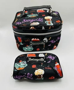 Betseyville Betsey Johnson Weekender Cosmetic Makeup Travel Bag & Pouch Black - Picture 1 of 20