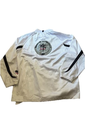 Jaqueta masculina vintage Reebok acima do aro XXL branca 90S zíper completo corta-vento - Imagem 1 de 4