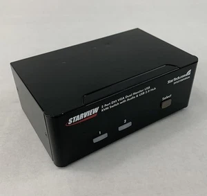 Startech Starview C4E1E7ZG37F 2 Port DVI VGA Dual Monitor USB KVM Switch - Picture 1 of 8