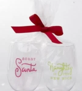 Lot of 8 BNWT MSC Christmas Sorry Santa & Naughty Is New Nice Acrylic Tumblers - Picture 1 of 4