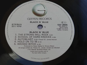 Black 'N Blue SELBSTBETITELT 1984 UK DEBÜT LP 1. Druck SPIELT NEUWERTIG MINUS HÖREN - Bild 1 von 18