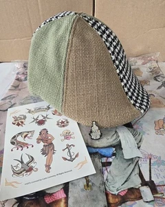 Boston Scally-Company Small The Tattoo Artist Patchwork Cap, Dust Bag & 1 Pin - Picture 1 of 8