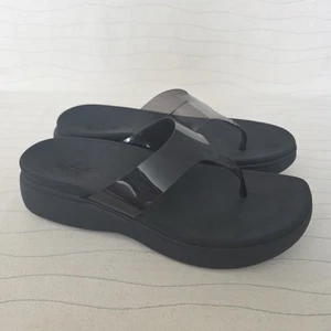 Vionic Womens Luminous High Tide Black Wedge Platform Flip Flop Sandals Size 10 - Picture 1 of 12