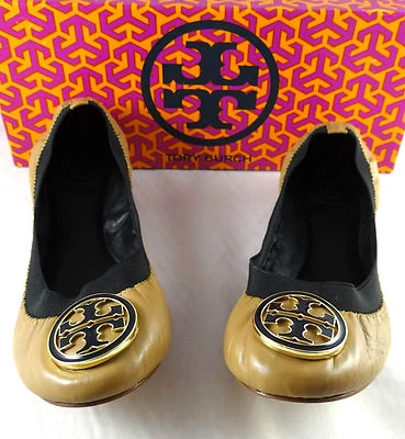 Sapatos rasos Tory Burch Caroline balé couro areia 5, 5.5 - Imagem 1 de 4