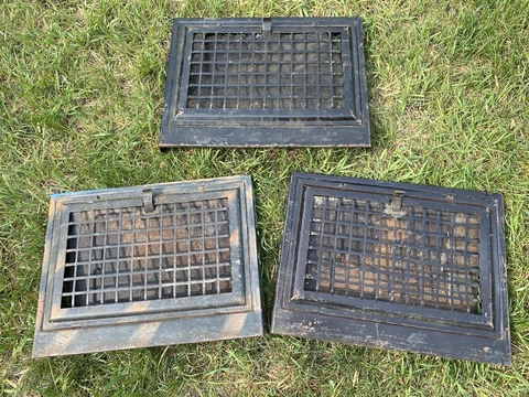 Set of 3 Metal Vent Grate Cover Heat Floor Register Victorian Rustic 16" x 12" Cover