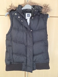 Gap Ladies Gilet Black Hooded Size M - Picture 1 of 6
