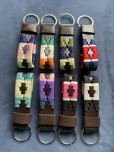LEATHER POLO KEYRING EQUESTRIAN KEY RING / KEYFOB,  8 COLOURS  *FREE POSTAGE* - Picture 1 of 3