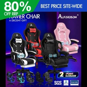 ALFORDSON Silla Gaming con Masaje Reposapiés Silla Escritorio de Oficina - Imagen 1 de 110