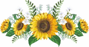 x2 Sunflower bouquet with wild flower wall vinyl sticker br18 - Picture 1 of 1