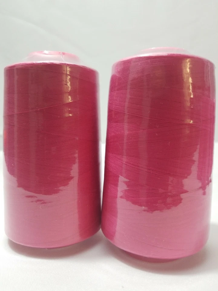 2-Pack 6000 Yards Each Spool Serger Sewing T27 Thread Cones Magenta T27 S/2 - Image 1 of 1