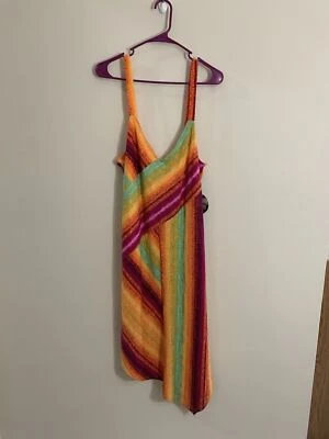 Vestido BeBop Maxi Estilo BOHO Diseño Geométrico Rayas Multicolor Talla XL NUEVO CON ETIQUETAS Foto 1 de 4