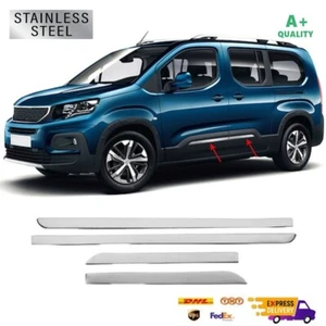 For Peugeot Rifter Chrome Side Door Streamer 4 Pieces.2019 and Up.Stanlies Steel - Bild 1 von 6