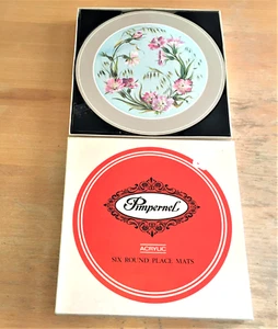 SUMMER OATS Vintage Pimpernel 10" Round Floral Cork Back Placemats X 6 - Boxed - Picture 1 of 12