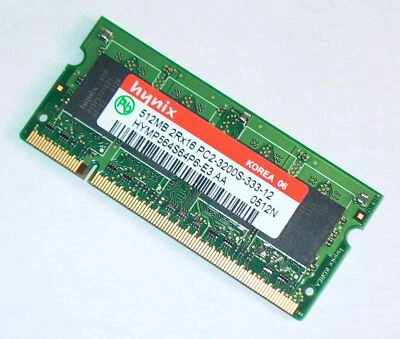 512MB DDR2 PC2-3200 Laptop RAM Memory 400Mhz 200pin SODIMM Module Stick Hynix - Image 1 of 2