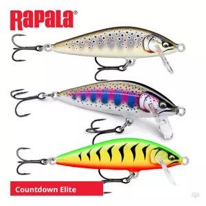 Rapala Countdown Elite Lures - Pike Perch Chub Salmon Sea Trout Fishing Tackle - Picture 1 of 41