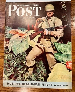 Saturday Evening Post October 24, 1942 Mead Schaeffer Classic Cover Magazine - Foto 1 di 9