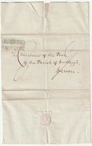 1826 WRAPPER TRURO > BUDLEIGH AUFSEHER HANDGEPRÄGT MISSENT TO TAVISTOCK IN GRÜN - Bild 1 von 2
