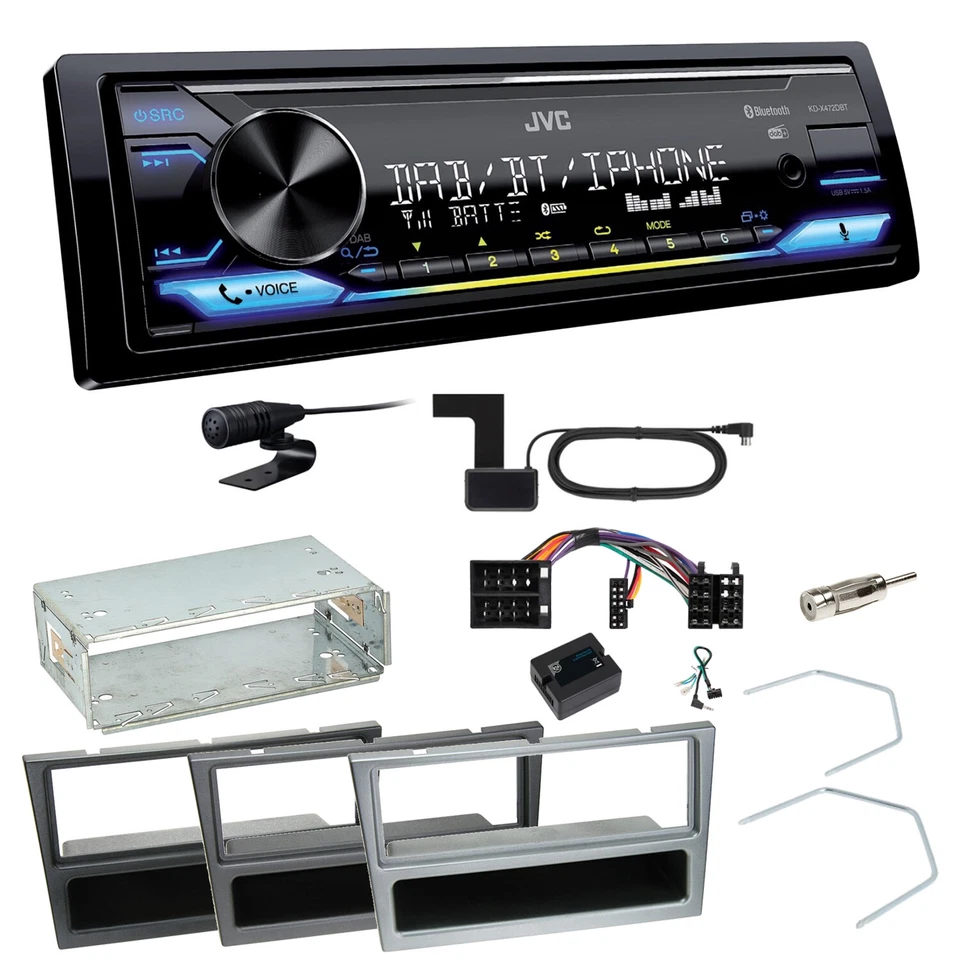 JVC KD-X472DBT DAB+ Bluetooth Einbauset für Opel Omega B Meriva A Agila Vivaro - Bild 1 von 1