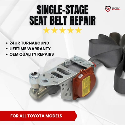 SINGLE STAGE SEAT BELT REPAIR SERVICE FOR TOYOTA OEM PARTS ALL MAKES ALL MODELS - Image 1 of 4