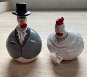 COUPLE DE POULES J_LINE EN CERAMIQUE LE MARIAGE - Foto 1 di 9