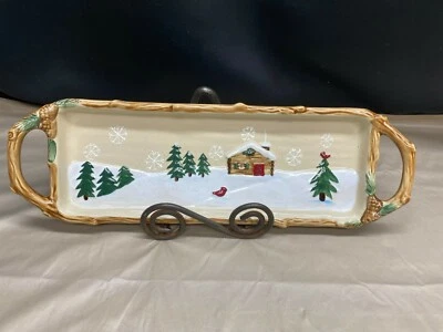 St. Nicholas Square "HEARTLAND" Serving Platter ~ 15 1/2" H-H x 4 3/4" - Image 1 of 4