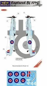 Capturado Bf 109G Parte III. - JUEGO DE CALCOMANÍAS, LFC7255, MODELOS LF, 1:72 - Imagen 1 de 1