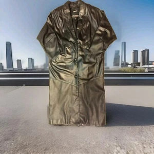 Vintage Wilsons Black Leather Trench Coat Women's Size XS, Insulated removable - Picture 1 of 21