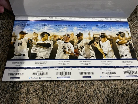 2013 NEW YORK YANKEES TICKET STUB PICK THE PLAYER ON THE TICKET IN DROPBOX Cover