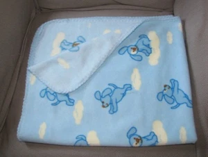 BLANKETS AND & BEYOND BLUE PUPPY DOG CLOUD FLEECE BABY BOY LOVEY - Picture 1 of 4