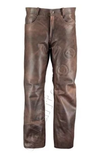 Braune Leder Motorradhose Vintage Leder Biker Leder Motorradhose - Bild 1 von 5