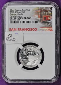 2018-s Apostle Islands Quarter. In NGC Holder. PF 70 Reverse Proof. K560 - Picture 1 of 2