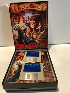 1988-90 Battle Chess for Amiga by Interplay Productions ~ Floppy & Papers in Box - Picture 1 of 6
