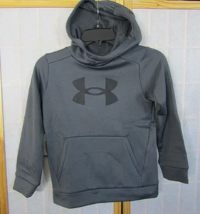NWT Under Armour Fleece Big Logo Dark Gray Hoodie Pullover Youth Size S - Picture 1 of 6