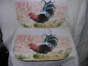 SET Of 4 **New** HILLTOP ROOSTER PLACEMATS PLASTIC TABLE DECOR 17" X 11"  - Picture 1 of 5