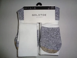 GoldToe Sport Moisture Wicking Short Crew Socks 6-Pack White Mens Size 6-12.5 - Picture 1 of 3