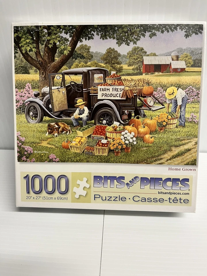 Bits and Pieces 拼图 1000 件家用种植农场支架 20 x 27 英寸  — 第 1/2 张图片