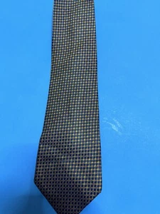 VTG Perry Ellis [Portfolio] Men's Tie Blue/gold/brown Patterned - Picture 1 of 5