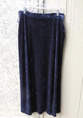 Preston & York 天鹅绒裙 12 码蓝色 Maxi A 字弹力聚酯纤维 — 第 1/4 张图片