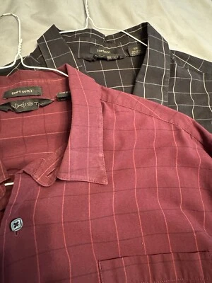 Conjunto de 2 camisas informales con botones de manga larga para hombre Axist Soft Surf XXL Foto 1 de 4