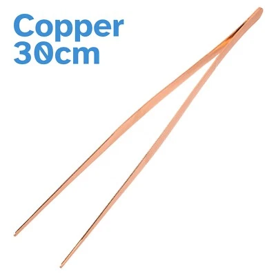 30cm Copper Plated Tweezer Cocktail Garnishing Tongs Serrated Tips Decorative - Image 1 of 4