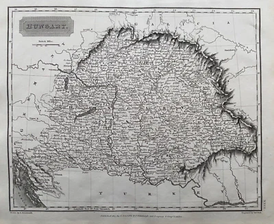 1817 Antique Map; Hungary by Aaron Arrowsmith - Image 1 of 4