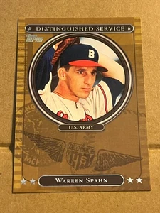 2007 TOPPS - DISTINGUISHED SERVICE INSERT - WARREN SPAHN BRAVES U.S. ARMY #DS22 - Picture 1 of 2