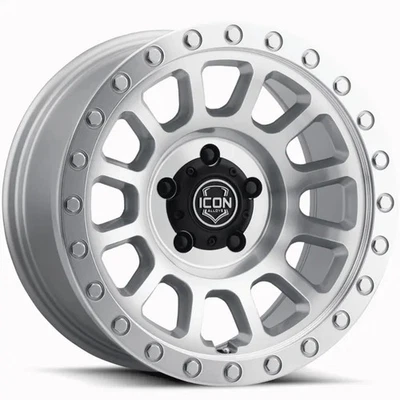 17x8.5 Silver Machined Wheel Icon Alloys Hulse 6x5.5  0 - Image 1 of 3