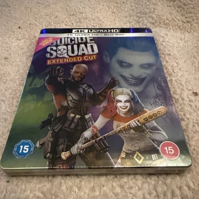 SUICIDE SQUAD : EXTENDED CUT - UK EXCLUSIVE 4K + BLU RAY STEELBOOK - NEW - Image 1 of 2