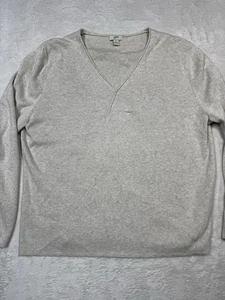 VTG J Jill Rib Knit V-Neck Sweater L Made In Hong Kong Minimalist Cream Pullover - Picture 1 of 12