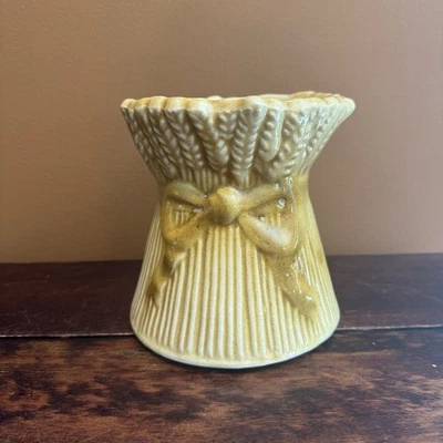 Vintage House of Webster Sheaf of Wheat Haystack Vase Planter Cookie Jar - Image 1 of 4