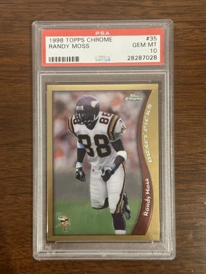 1998 Randy Moss Topps Chrome RC PSA 10 - Image 1 of 2